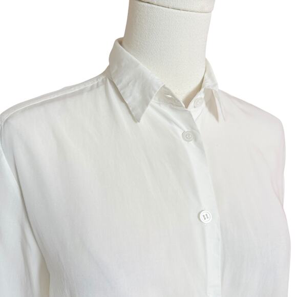 Filippa K White Button Down Shirt Minimalist Scandinavian Blouse S 100% Lyocell - Picture 6 of 11